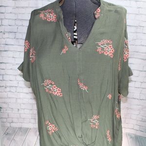 Green Floral High low top